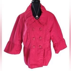 GEORGE Red Jacket, Flared Cuffs and Bottom Hem